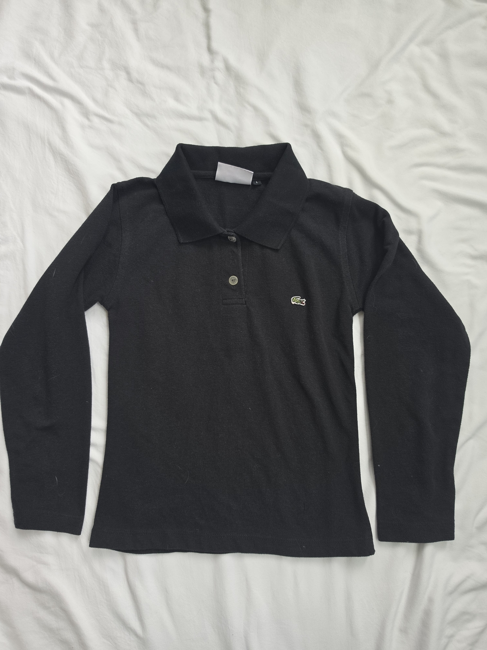 Lacoste Kids Black Long-Sleeve Polo Shirt